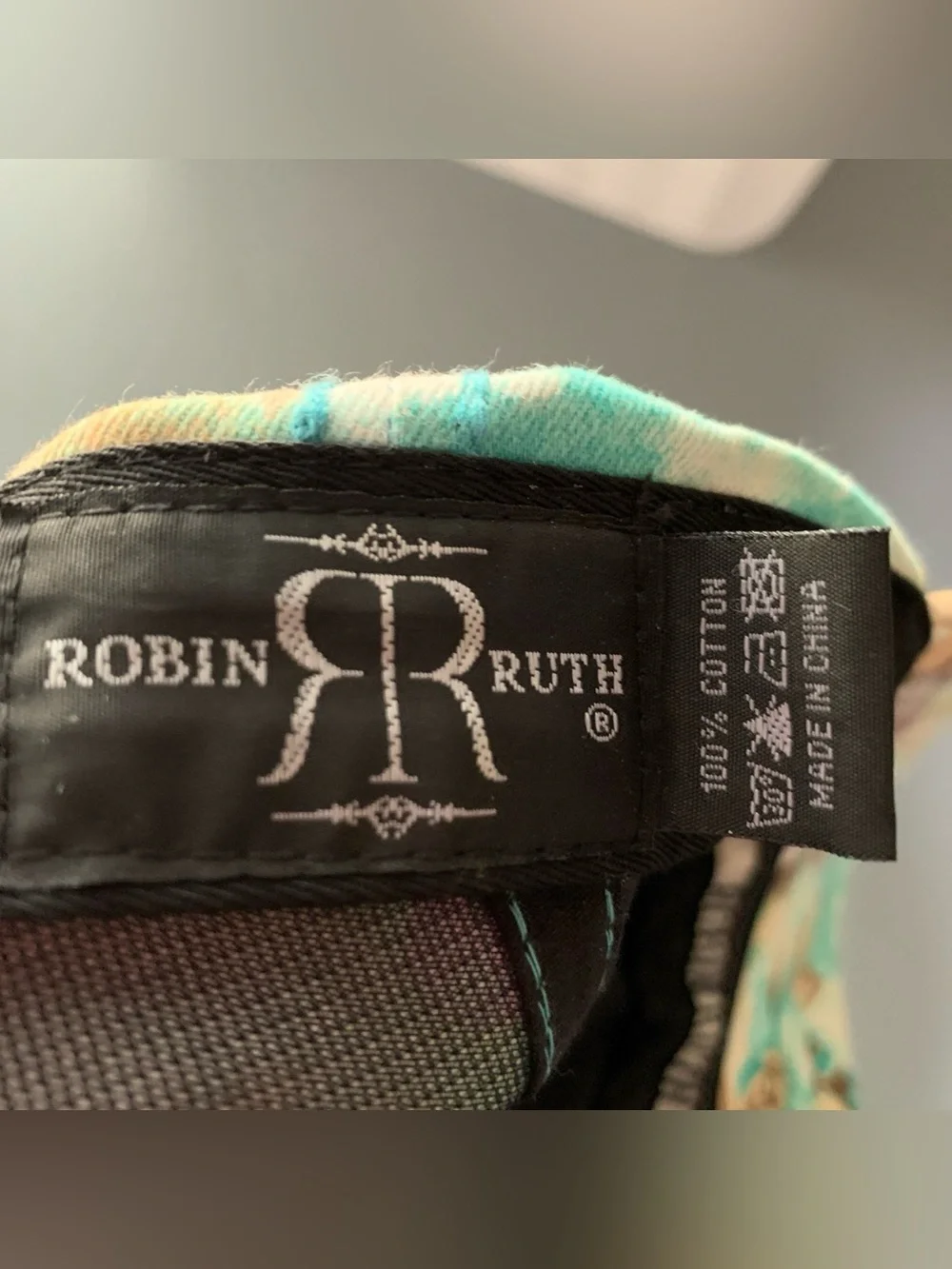 Robin Ruth Floral Baseball Cap - Turquoise, Pink & Beige
